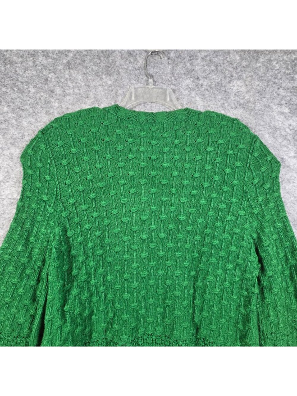 Jones Women's New York Green Textured Knit Button Cardigan Classic PL - Picture 6 of 9